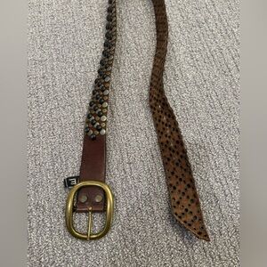 Rave Brown and Gold Studded Belt